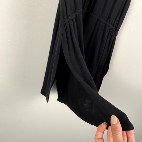 Something Navy Shorts Jersey Modal Romper in Black Large - Picture 3 of 6